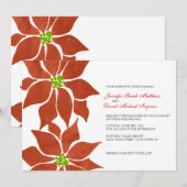 Invitation Aquarelle de Poinsettia (Devant / Derrière)