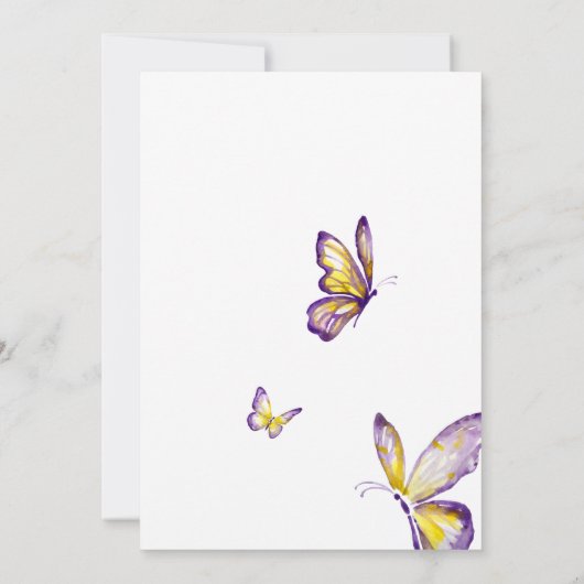 Invitation Aquarelle de pourpre d'invitations de mariage de (Dos)