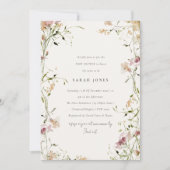 Invitation Aquarelle de prairie molle Baby shower floral (Devant)