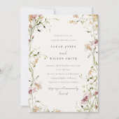 Invitation Aquarelle de prairie molle Couples Floral Douche C (Devant)