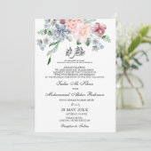 Invitation Aquarelle de printemps Floral Mariage musulman Nik (Debout devant)
