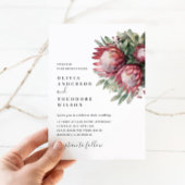 Invitation Aquarelle de Protea autochtone Boho floral Botaniq