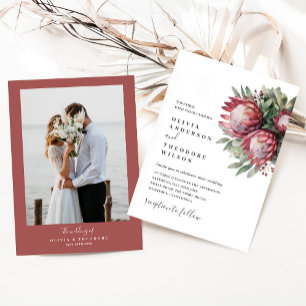 Invitation Aquarelle de Protea autochtone Boho floral Botaniq