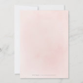 Invitation Aquarelle de prune et mariage boho rose pâle (Dos)