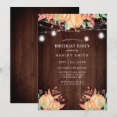 Invitation Aquarelle de récolte citrouille Lumières d'automne (Devant / Derrière)