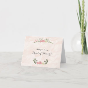 Invitation Aquarelle de roses vous serez ma domestique de