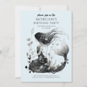 Invitation Aquarelle de sirène magique Anniversaire de fille (Devant)