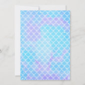 Invitation Aquarelle de sirène rose à l'aube de la mer Annive (Dos)