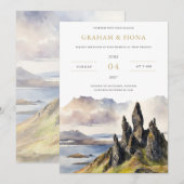 Invitation aquarelle de Skye (Devant / Derrière)