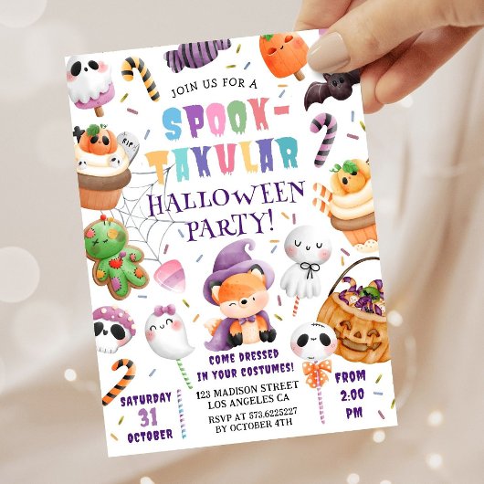 Invitation Aquarelle de soirée costume d'Halloween pour les e