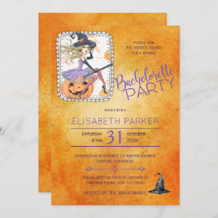 Invitation Aquarelle de sorcière fête de la bachelorette Hall