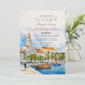 Invitation aquarelle de Split Croatie Adriatique (Debout devant)