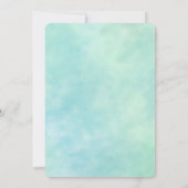 Invitation Aquarelle de teinture bleu à la menthe Aqua (Dos)