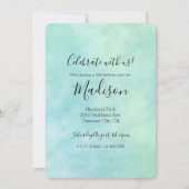 Invitation Aquarelle de teinture bleu à la menthe Aqua (Devant)