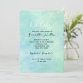 Invitation Aquarelle de teinture bleu à la menthe Aqua (Debout devant)