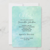 Invitation Aquarelle de teinture bleu à la menthe Aqua (Devant)