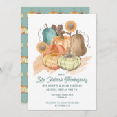 Invitation Aquarelle de Thanksgiving Citrouilles (Devant / Derrière)
