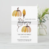 Invitation Aquarelle de Thanksgiving Citrouilles (Debout devant)