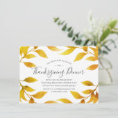 Invitation Aquarelle de Thanksgiving Vent d'or de l'automne (Debout devant)