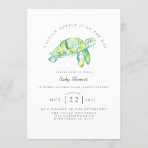 Invitation Aquarelle de tortue Baby shower Ocean Life