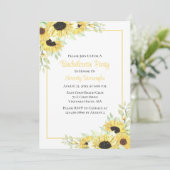 Invitation Aquarelle de tournesol Bachelorette florale jaune (Debout devant)
