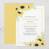 Invitation Aquarelle de tournesol Bachelorette florale jaune (Devant / Derrière)