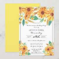 Aquarelle de tournesol d'été jaune Quinceañera