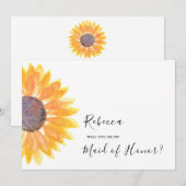 Invitation Aquarelle de tournesol russe moderne (Devant / Derrière)