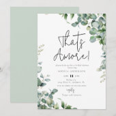 Invitation Aquarelle de verdure C'est Amore! Fête des mariées (Devant / Derrière)