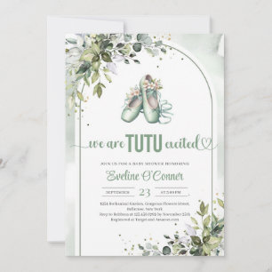 Invitation Aquarelle de verdure et chaussures de ballerine en