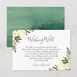 Invitation Aquarelle de verdure Floral Mariage Wishing well