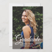 Invitation Aquarelle de verdure Floral Photo Graduation Party (Dos)