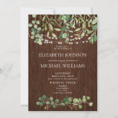 Invitation Aquarelle de verdure rustique Eucalyptus Photo (Devant)