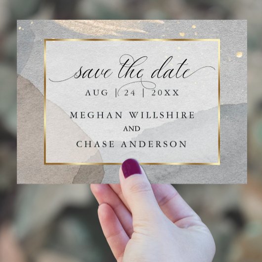 Invitation Aquarelle d'eau sur pierre de granit