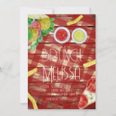 Invitation Aquarelle Déjeuner Brunch Restauration Fête (Devant)