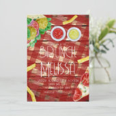 Invitation Aquarelle Déjeuner Brunch Restauration Fête (Debout devant)