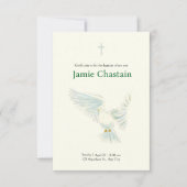 Invitation Aquarelle délicate Dove Baptême I (Devant)