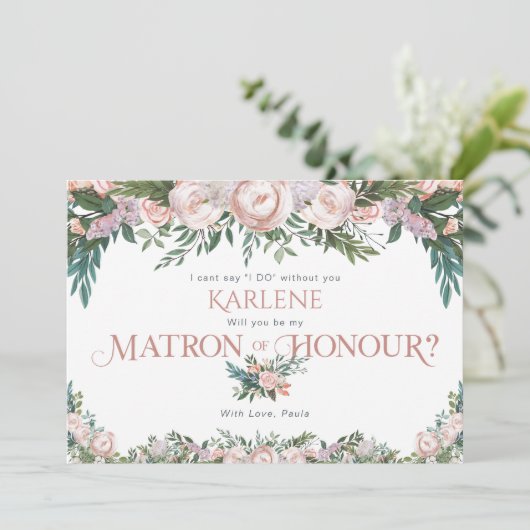 Invitation Aquarelle délicate Fleur (Debout devant)