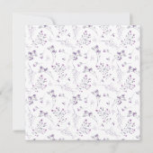 Invitation Aquarelle Delicate Fleurs violettes Baptême (Dos)