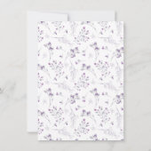 Invitation Aquarelle Delicate Fleurs violettes Confirmation (Dos)
