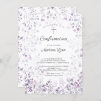 Aquarelle Delicate Fleurs violettes Confirmation