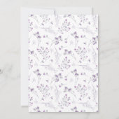 Invitation Aquarelle Delicate Fleurs violettes Première commu (Dos)