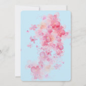 Invitation Aquarelle délicate Mariage bleu floral (Dos)