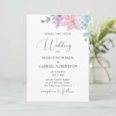 Invitation Aquarelle délicate pastel botanique mariage floral (Debout devant)