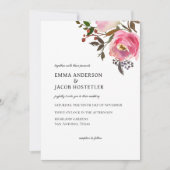 Invitation Aquarelle délicate Roses de printemps tropicales (Devant)