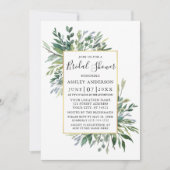 Invitation Aquarelle délicate Verdure Sage Douche verte (Devant)