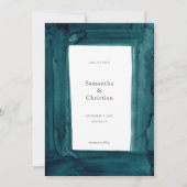 Invitation Aquarelle d'émeraude unique Photo Enregistrer la d (Devant)