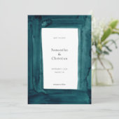 Invitation Aquarelle d'émeraude unique Photo Enregistrer la d (Debout devant)