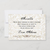 Invitation Aquarelle Dentelle Regency Maid of Honor Invitatio (Dos)