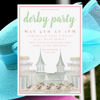 Invitation Aquarelle Derby Circuit Iconique Course de Chevaux